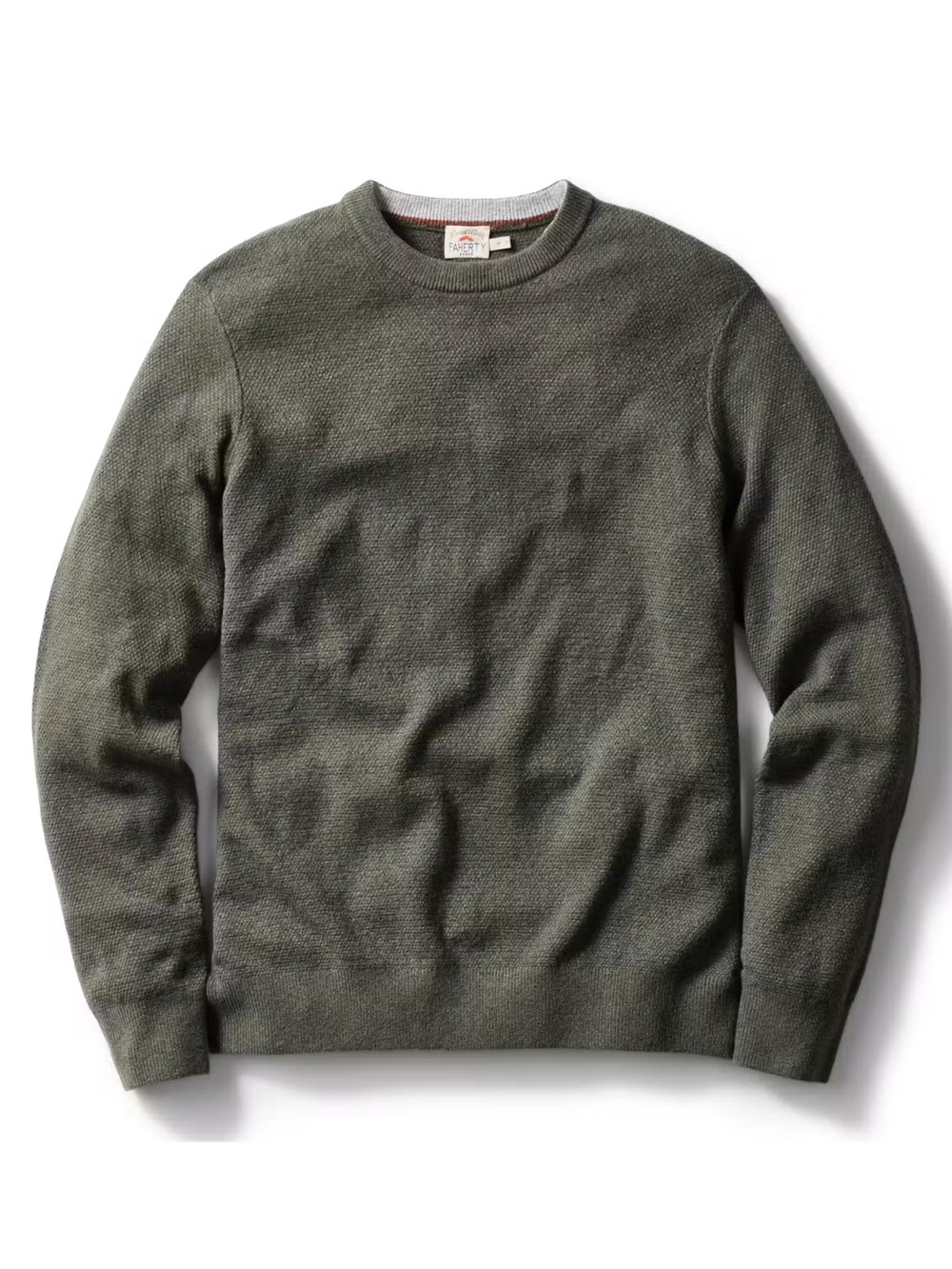 $172 Faherty Brand Jackson Crew Sweater In Forest Grove Green Size Medium!